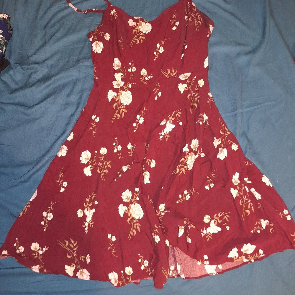 Red flower dress